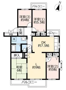 URつくば・二の宮第二【4階】の間取り