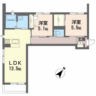 べレオ万代【2階】の間取り