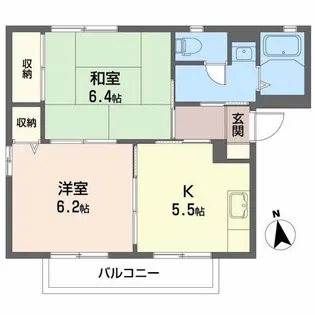 ボヌール笹谷 A【1階】の間取り