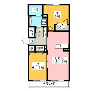 シャーメゾン曙【1階】の間取り