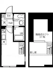 ハーミットクラブハウスAlesia子安【1階】の間取り
