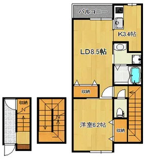 BUENA堀之内南3A棟【3階】の間取り