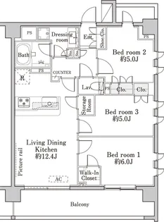 神奈川県川崎市高津区末長1【マンション】の間取り