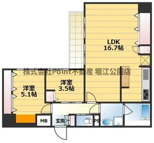 大阪府大阪市西区新町1【マンション】の間取り