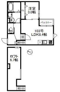 ベルフルール旭【1階】の間取り