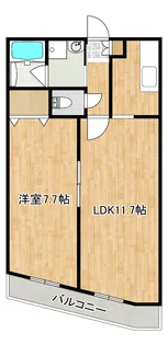 オークマンション下伊敷【1階】の間取り