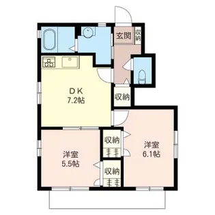 ソレイユ湘南IIC【1階】の間取り