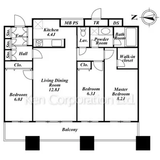 芝浦アイランド エアタワー【38階】の間取り
