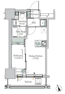 ONE ROOF RESIDENCE ASAKUSABASHI【7階】の間取り