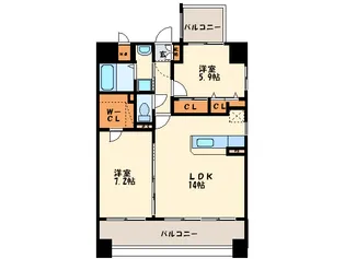 セゾンドール貝塚【2階】の間取り
