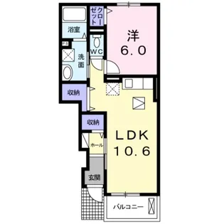 藍らんどこくふB【1階】の間取り