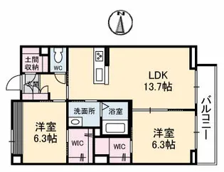 グレースセゾン 樹【2階】の間取り