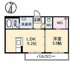 グランラシュレ A棟【2階】の間取り