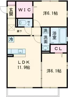 ヴラウニーメゾン ・ リラ【2階】の間取り