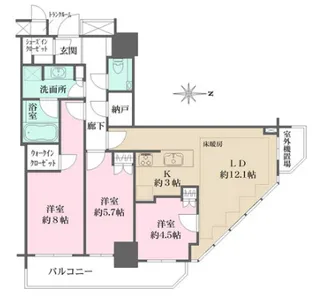 パークハウス清澄白河タワー【14階】の間取り