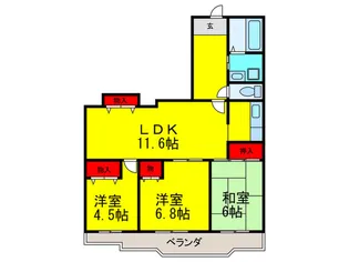 シェモア平野【11階】の間取り
