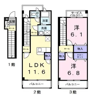フラワーヒル D【2階】の間取り