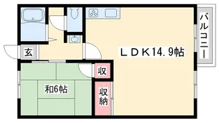 フレグランス新野辺【1階】の間取り