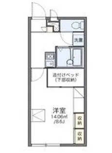 レオパレス九里【1階】の間取り