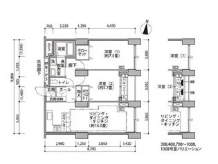 東雲キャナルコートCODAN14号棟【9階】の間取り