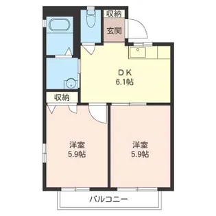 ラルジュ鎌倉II【2階】の間取り