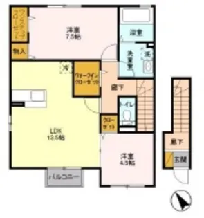 グランドソレイユII【2階】の間取り