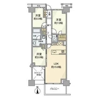 プラウド弦巻【7階】の間取り