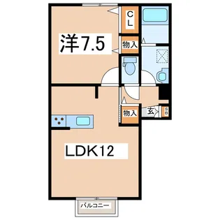福島県郡山市並木1【アパート】の間取り
