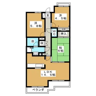 ガーデンハウス綱島A棟【1階】の間取り