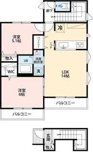 (仮称)ラクセス西横浜【2階】の間取り
