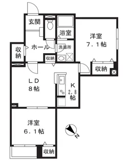 リトルガーデン【1階】の間取り