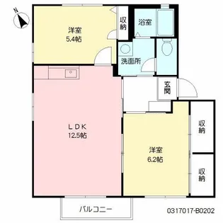 ラ・フォーレ今吉 B棟【2階】の間取り
