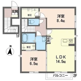 ヴァールハイト【2階】の間取り