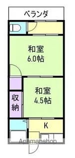 コーポ湊御殿【1階】の間取り