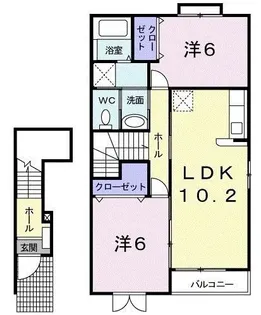 ミューズ グランデC【2階】の間取り
