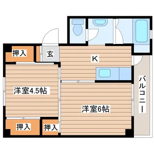 ビレッジハウス角田2号棟【4階】の間取り