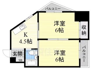 ラパンジール大国3【6階】の間取り