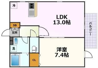 グランレーヴ庄内通【3階】の間取り
