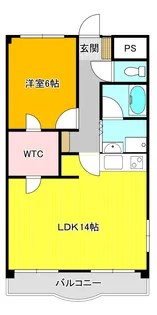 ユアサヴィレッジ【6階】の間取り