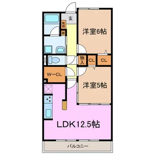 ドミール竹の山【3階】の間取り