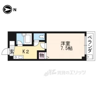 サンリーベ衣笠【2階】の間取り