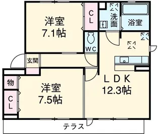 ソレイユ伍番館【2階】の間取り