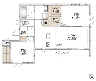クオーレ谷中【3階】の間取り