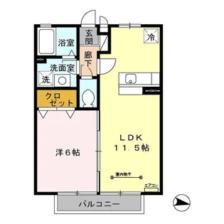 リバーウォークB【2階】の間取り