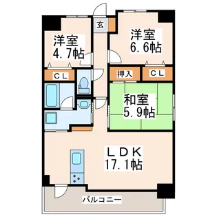 サムティ西熊本【5階】の間取り
