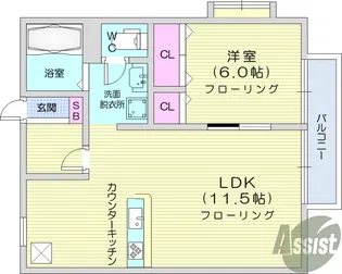 サンガーデン桜C棟【1階】の間取り