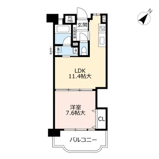 URポートハイツ築港本町【2階】の間取り
