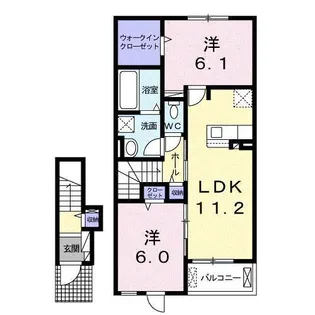 プリート新知A【2階】の間取り