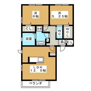 シエル・ブルー【2階】の間取り