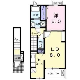 コンフォート小林I II【2階】の間取り